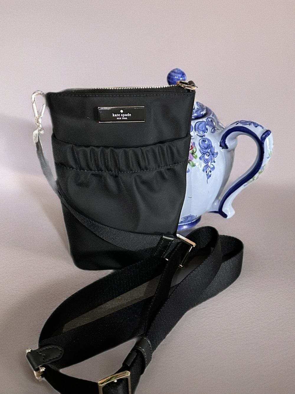 kate spade Black Nylon Crossbody Phone Pouch